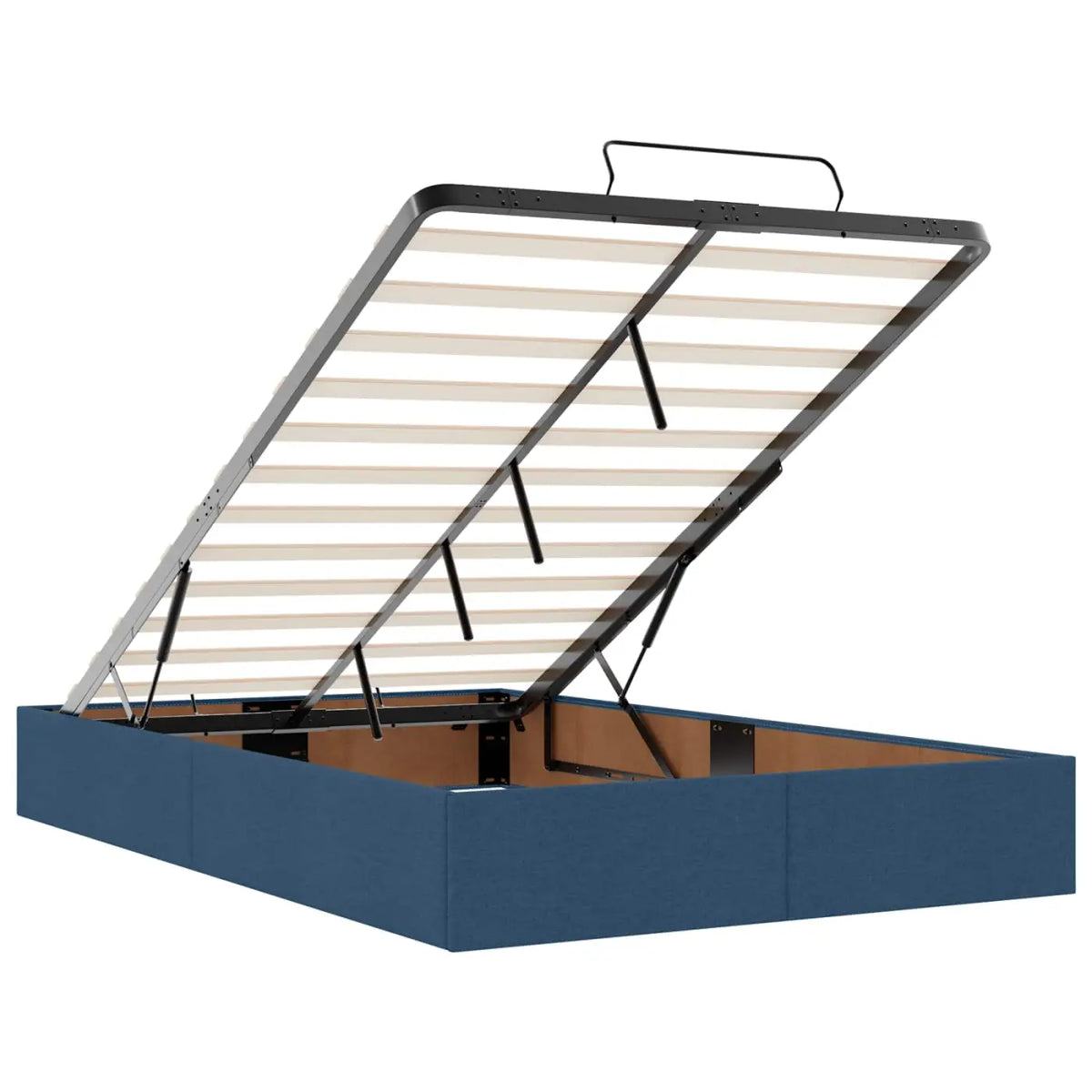 Lit ottoman avec matelas Bleu 120 x 200 cm Tissu - XIOS