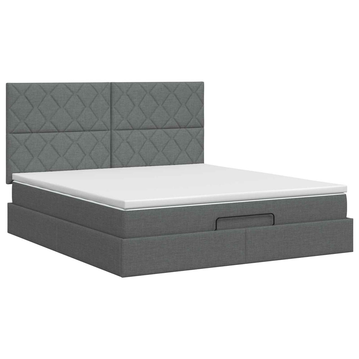 Lit ottoman avec matelas Gris foncé 140 x 190 cm Tissu