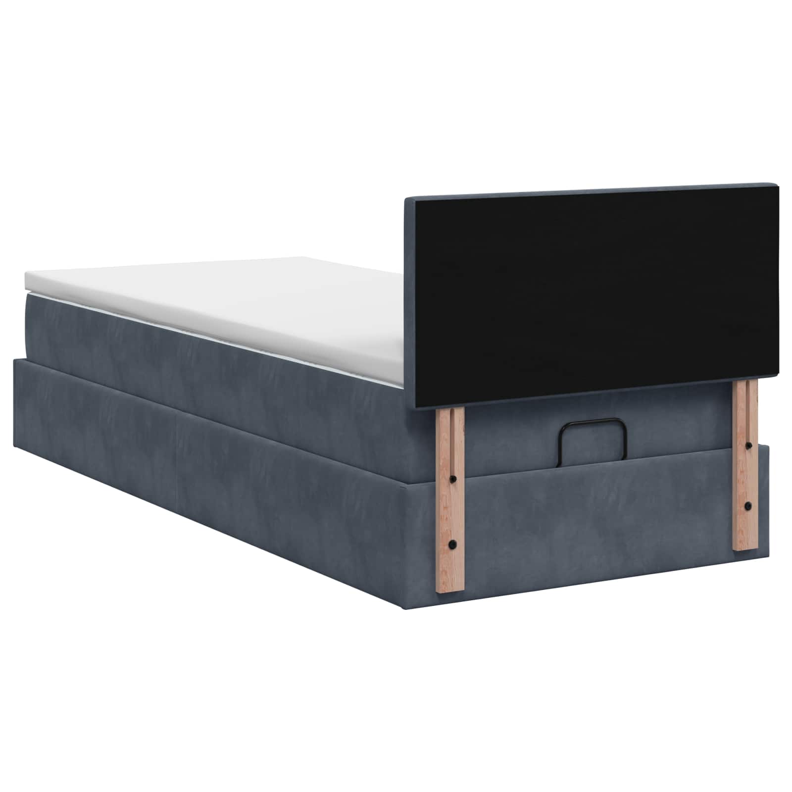 Lit ottoman avec matelas Gris foncé 100 x 200 cm Velours - XIOS