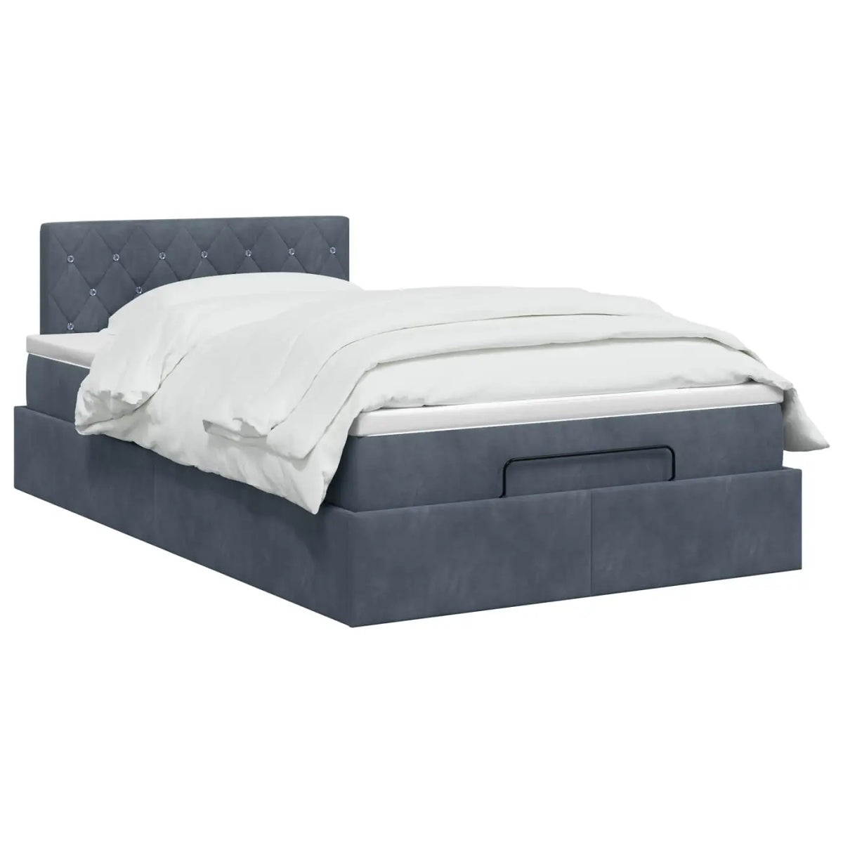 Lit ottoman avec matelas Gris foncé 120 x 200 cm Velours - XIOS
