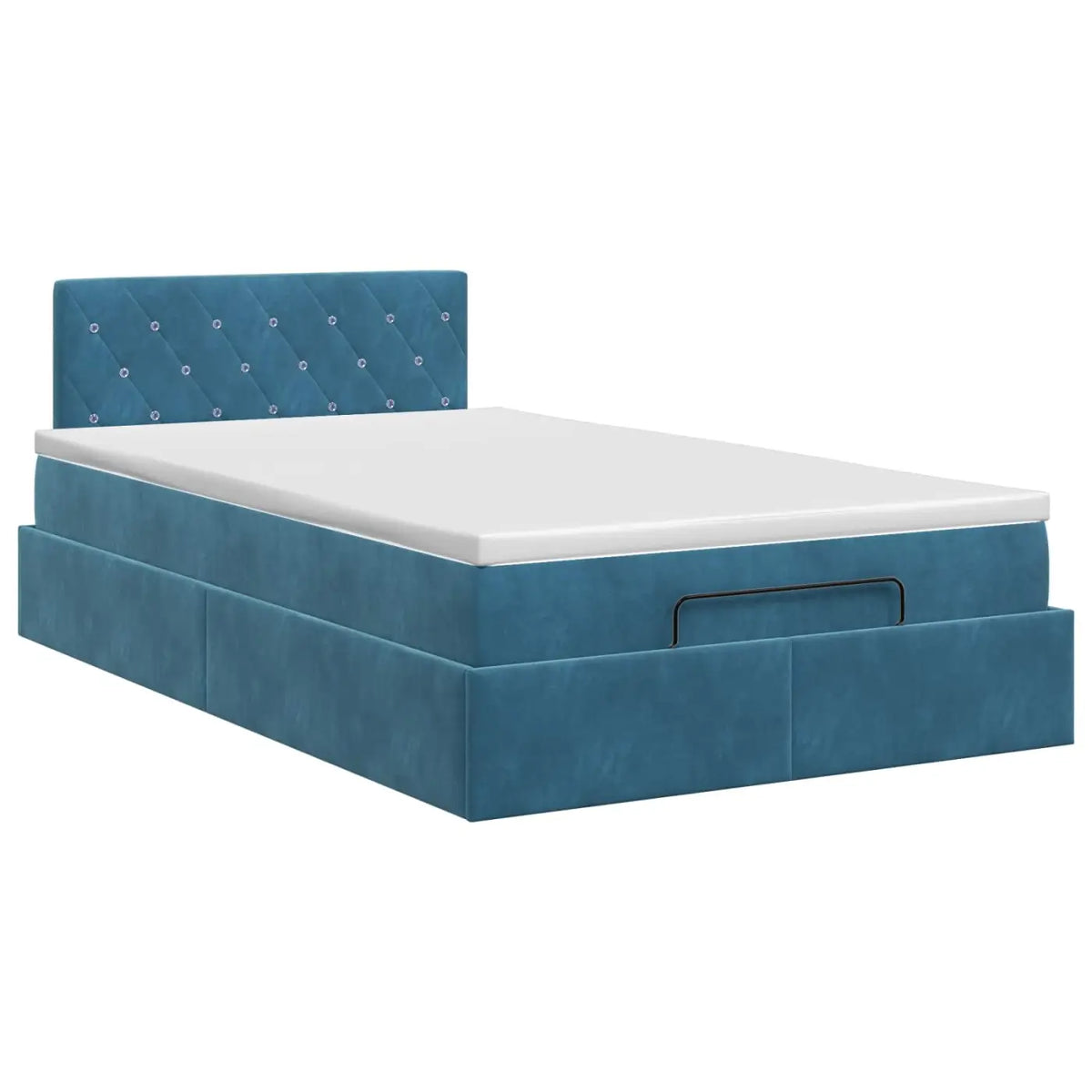 Lit ottoman avec matelas Bleu foncé 120 x 200 cm Velours - XIOS