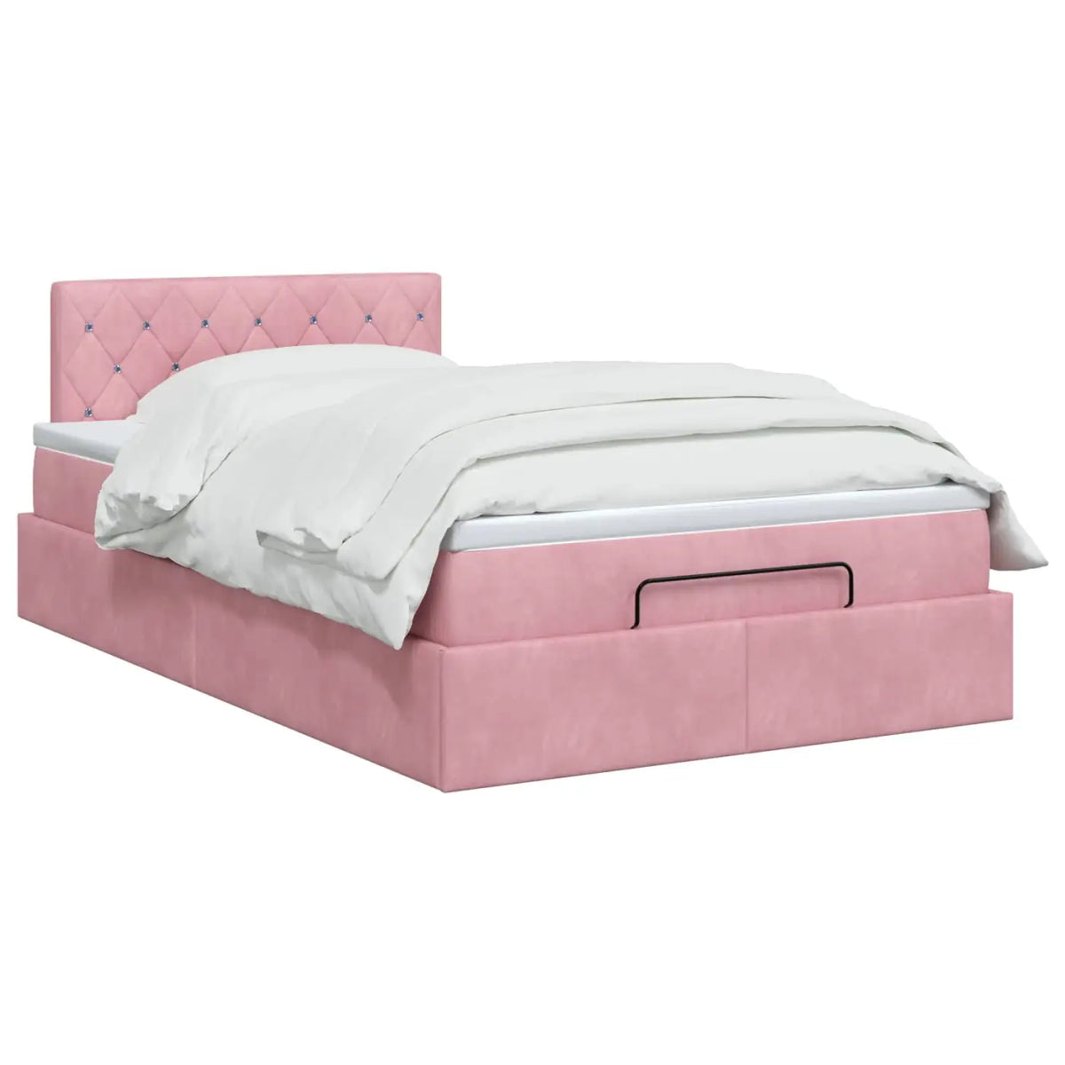 Lit ottoman avec matelas Rose 120 x 200 cm Velours - XIOS