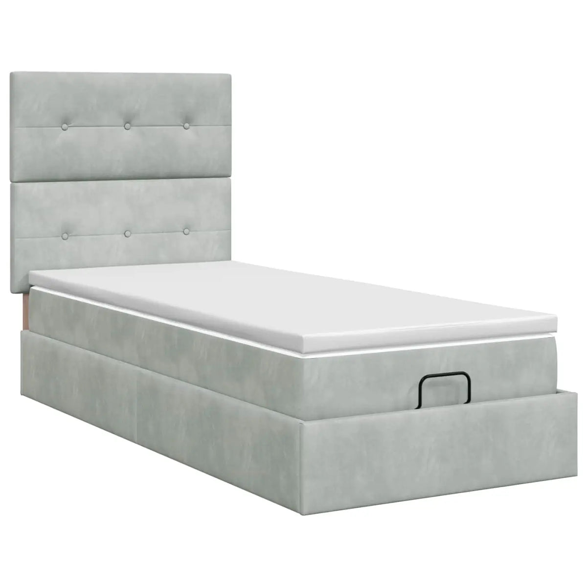 Lit ottoman avec matelas Gris clair 80 x 200 cm Velours - XIOS