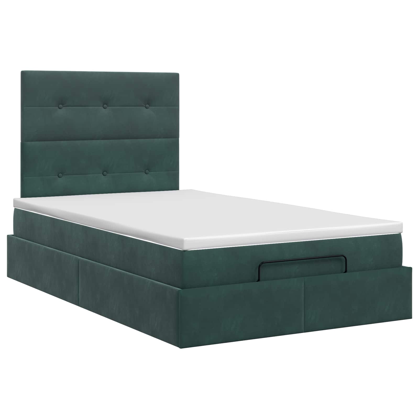 Lit ottoman avec matelas Vert foncé 120 x 190 cm Velours