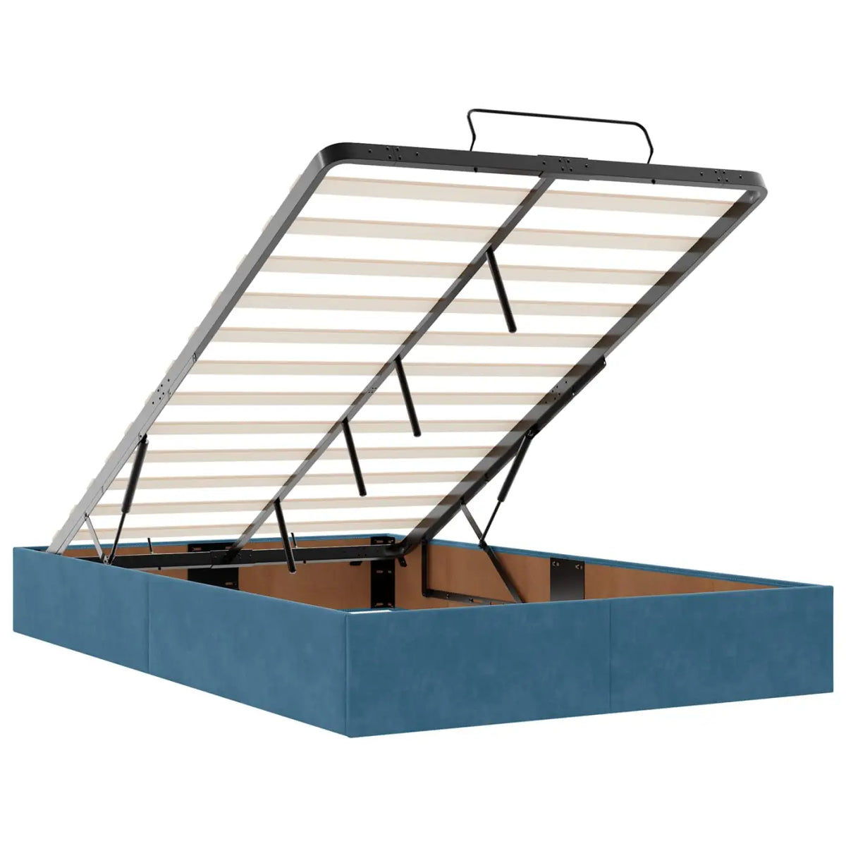Lit ottoman avec matelas Bleu foncé 120 x 190 cm Velours - XIOS