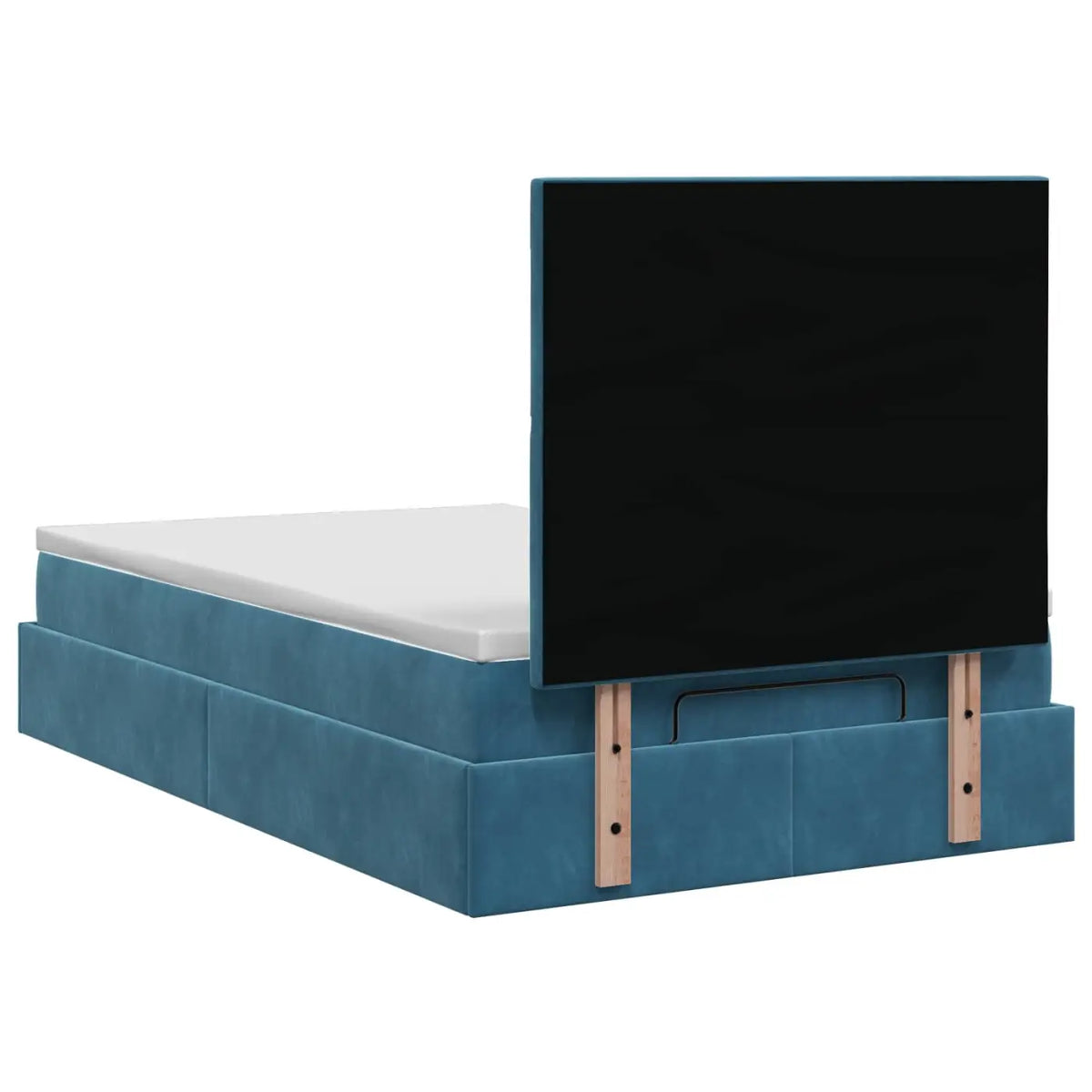 Lit ottoman avec matelas Bleu foncé 120 x 200 cm Velours - XIOS