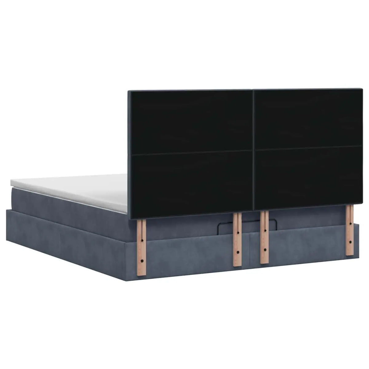Lit ottoman avec matelas Gris foncé 140 x 190 cm Velours - XIOS