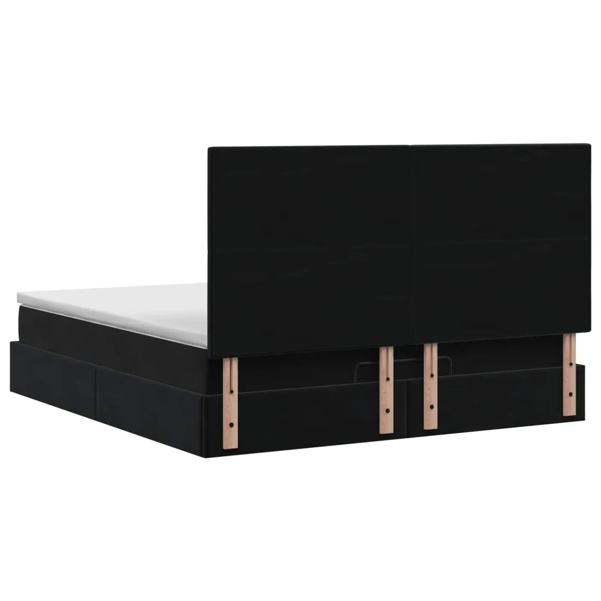 Lit ottoman avec matelas Noir 140 x 190 cm Velours - XIOS