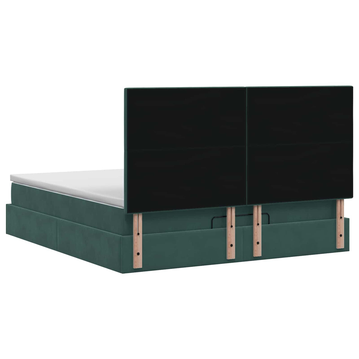 Lit ottoman avec matelas Vert foncé 140 x 190 cm Velours