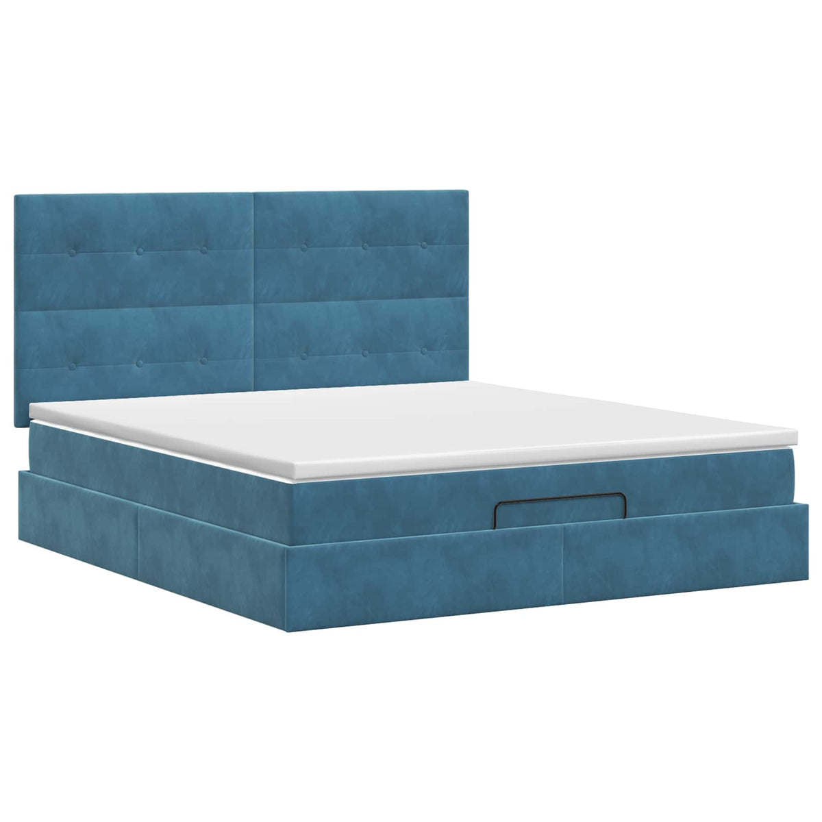 Lit ottoman avec matelas Bleu foncé 140 x 190 cm Velours