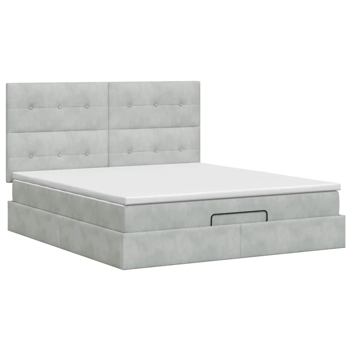 Lit ottoman avec matelas Gris clair 140 x 200 cm Velours - XIOS