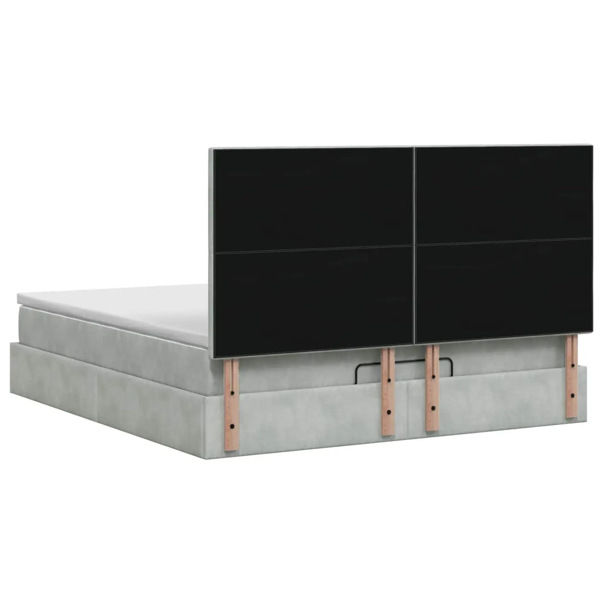 Lit ottoman avec matelas Gris clair 140 x 200 cm Velours - XIOS
