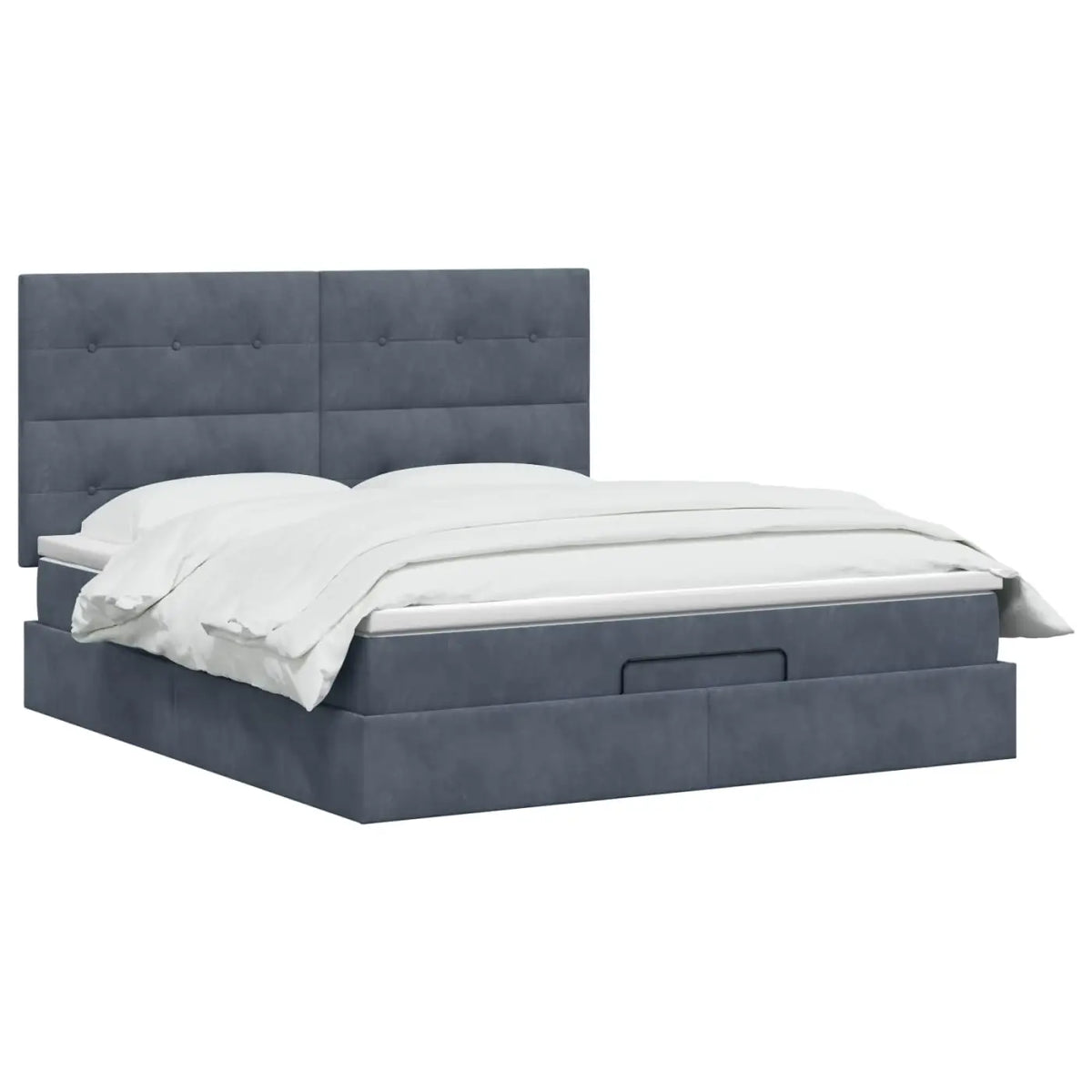 Lit ottoman avec matelas Gris foncé 140 x 200 cm Velours - XIOS