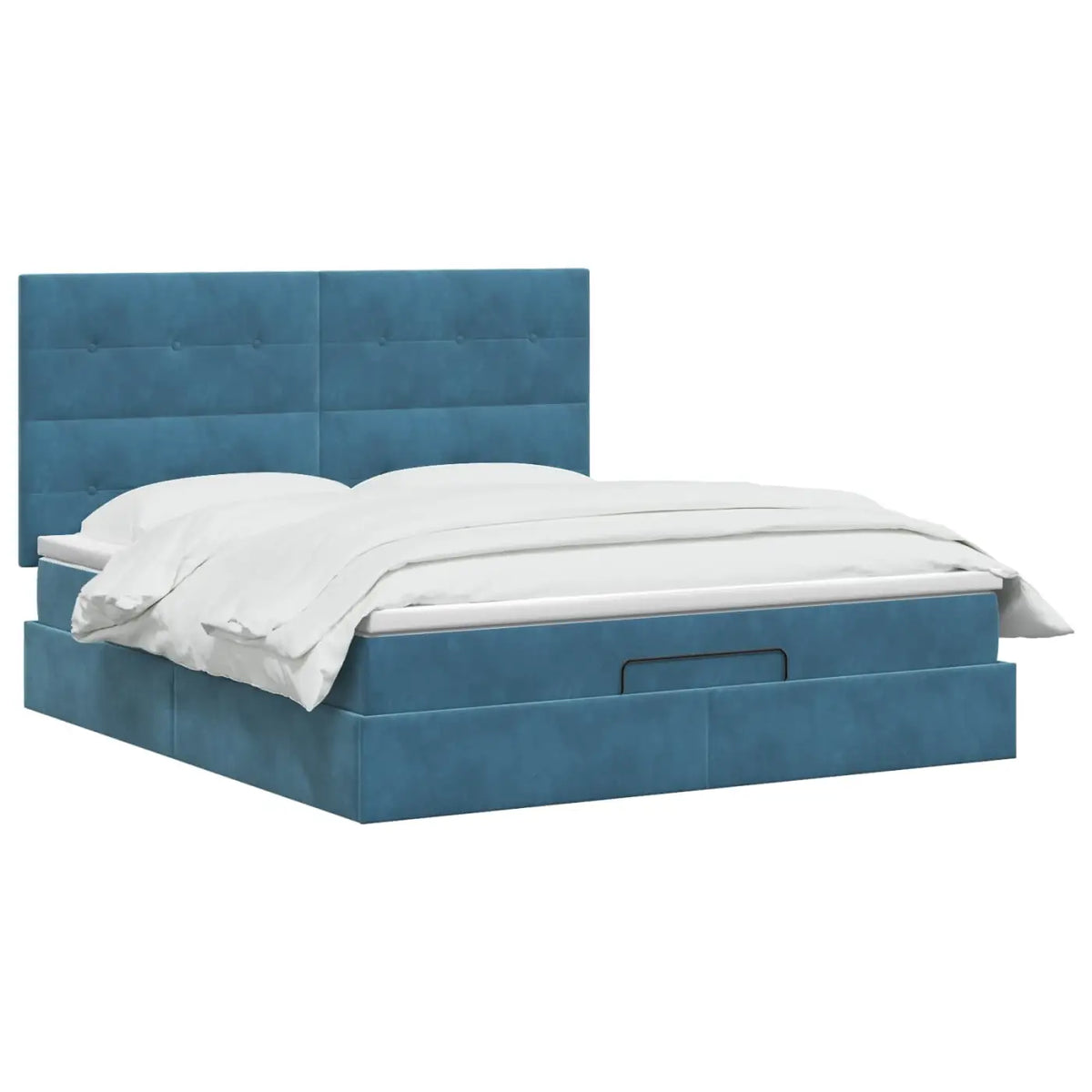 Lit ottoman avec matelas Bleu foncé 140 x 200 cm Velours - XIOS