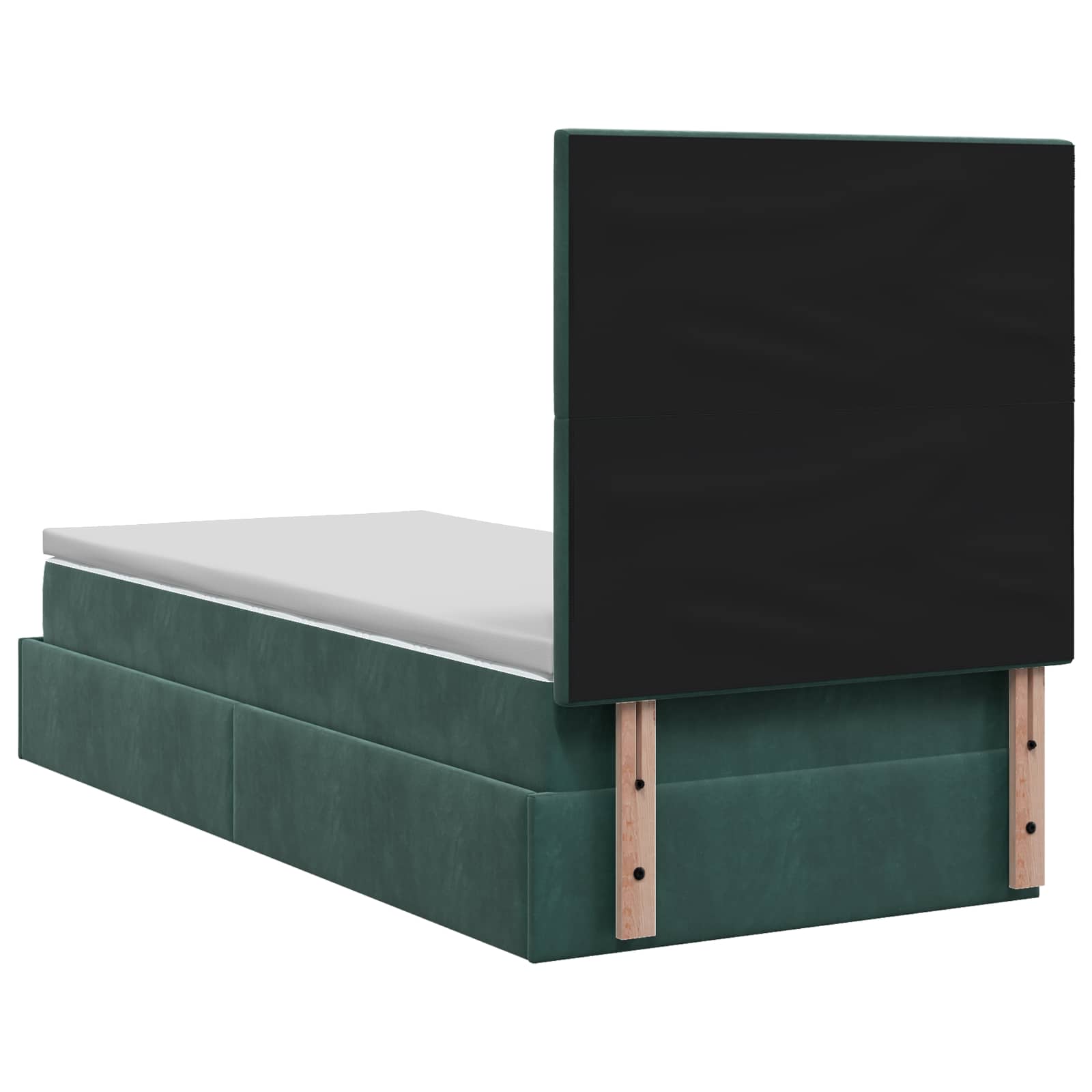 Lit ottoman avec matelas Vert foncé 90 x 190 cm Velours