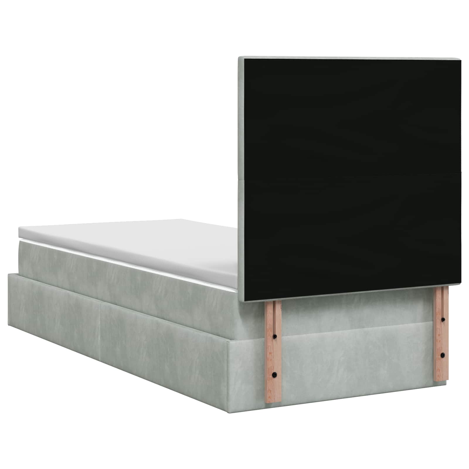 Lit ottoman avec matelas Gris clair 90 x 200 cm Velours - XIOS