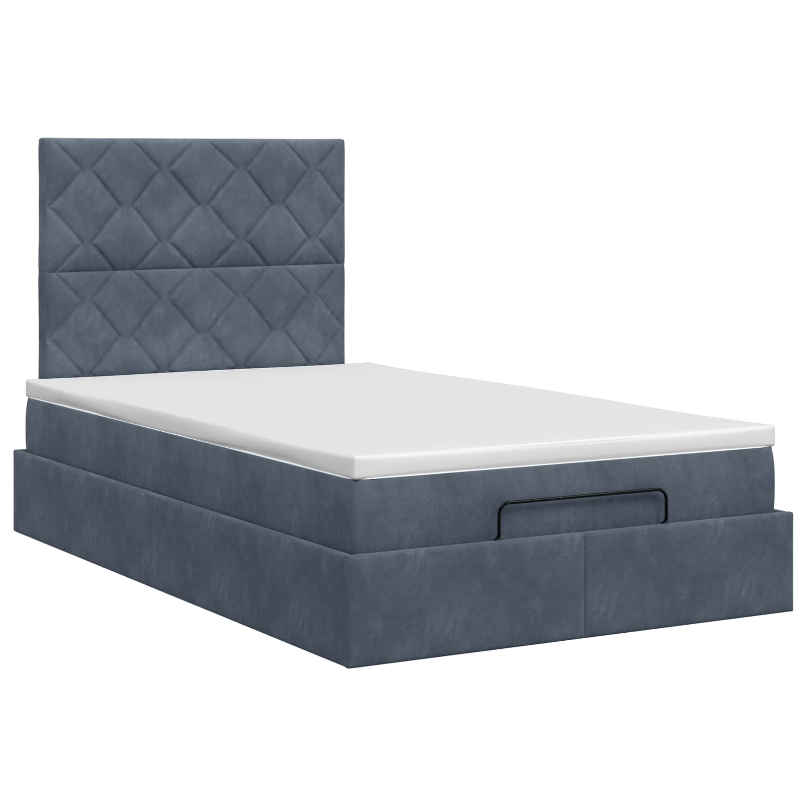 Lit ottoman avec matelas Gris foncé 120 x 190 cm Velours - XIOS