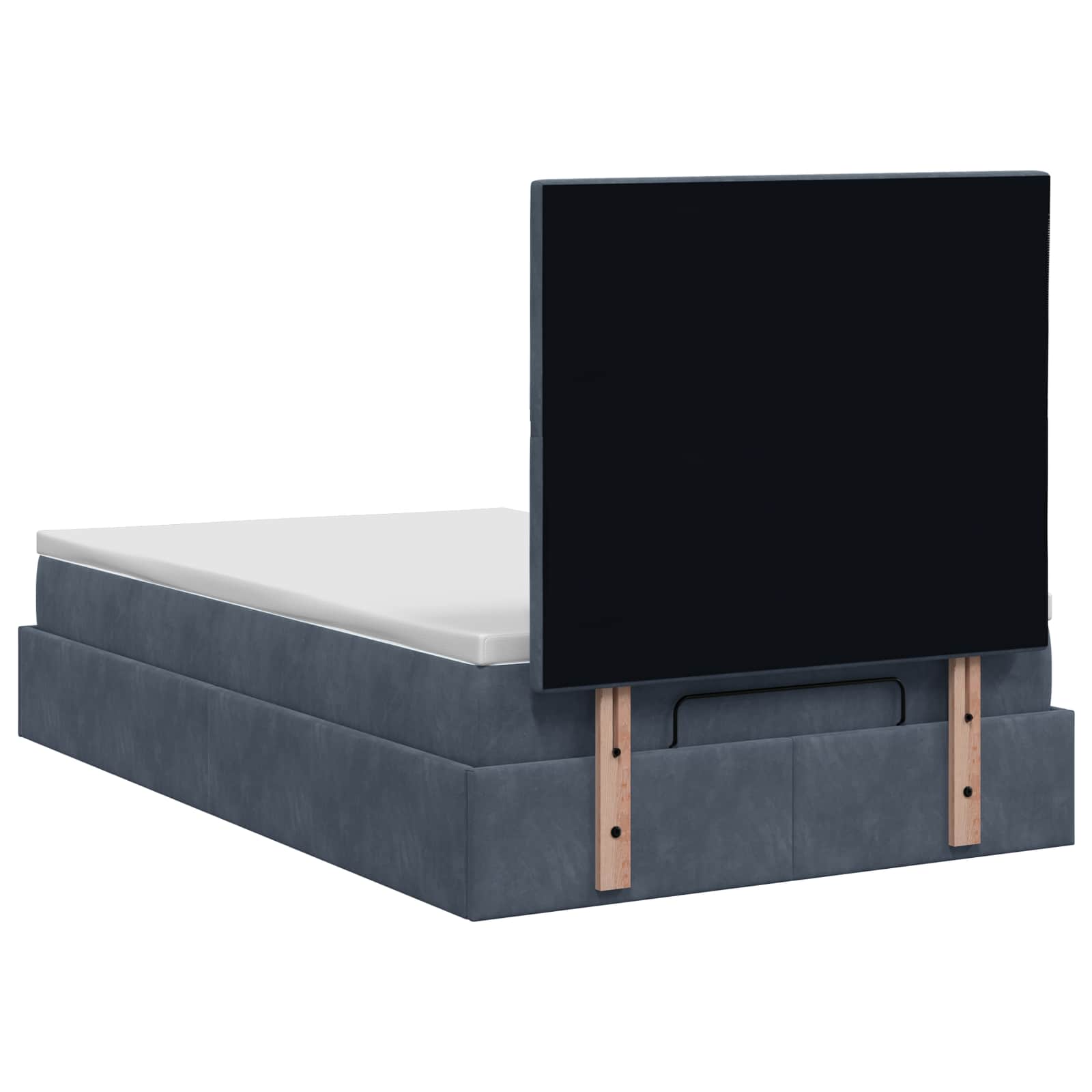 Lit ottoman avec matelas Gris foncé 120 x 190 cm Velours - XIOS