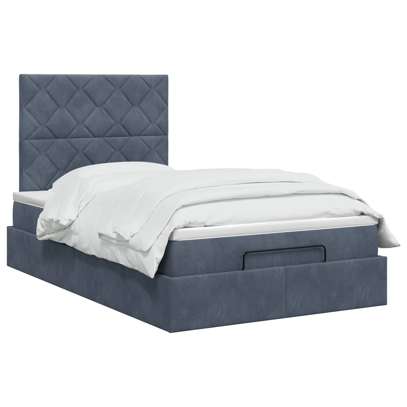 Lit ottoman avec matelas Gris foncé 120 x 190 cm Velours - XIOS