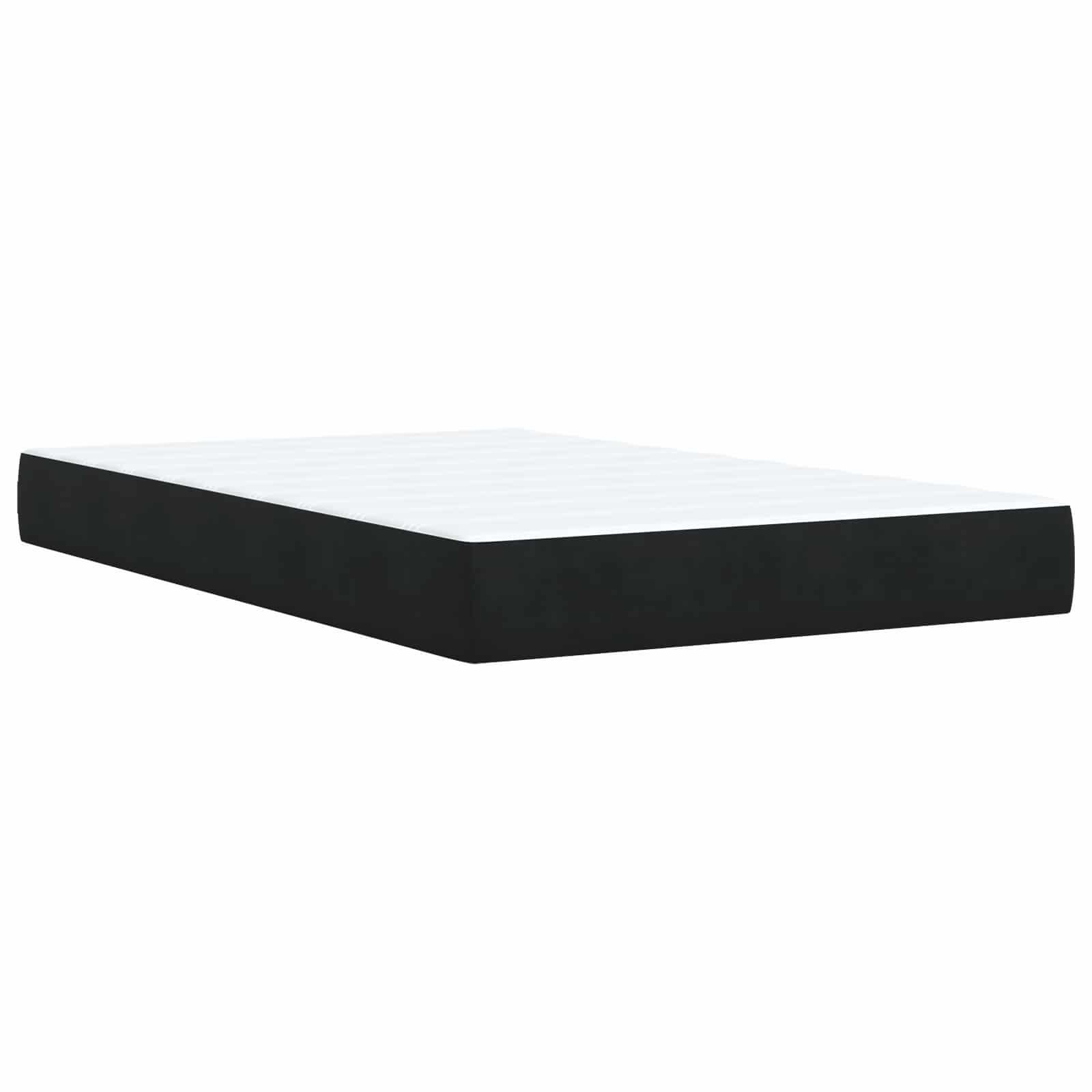 Lit ottoman avec matelas Noir 120 x 190 cm Velours