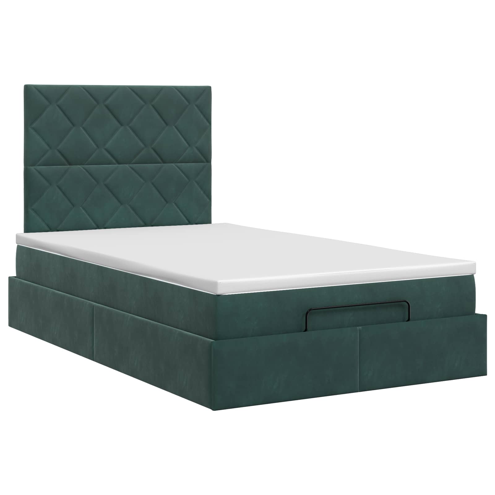 Lit ottoman avec matelas Vert foncé 120 x 190 cm Velours