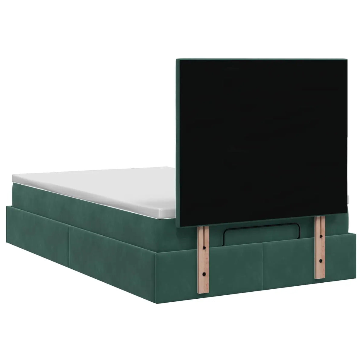 Lit ottoman avec matelas Vert foncé 120 x 200 cm Velours - XIOS