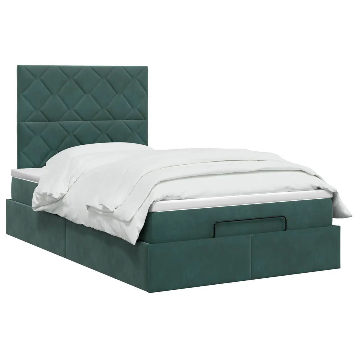 Lit ottoman avec matelas Vert foncé 120 x 200 cm Velours - XIOS