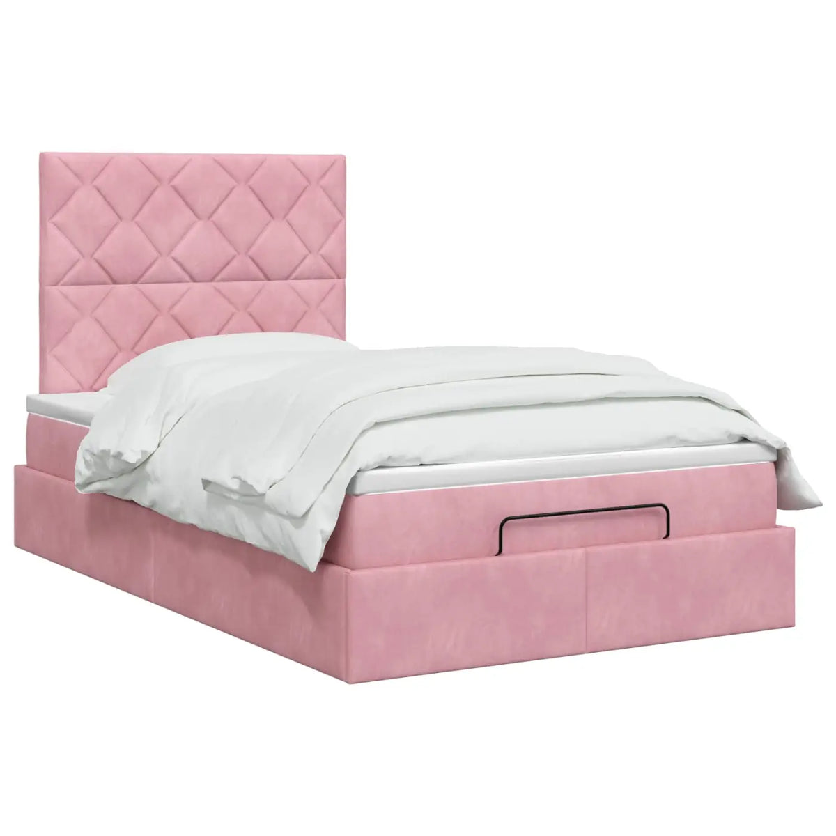 Lit ottoman avec matelas Rose 120 x 200 cm Velours - XIOS