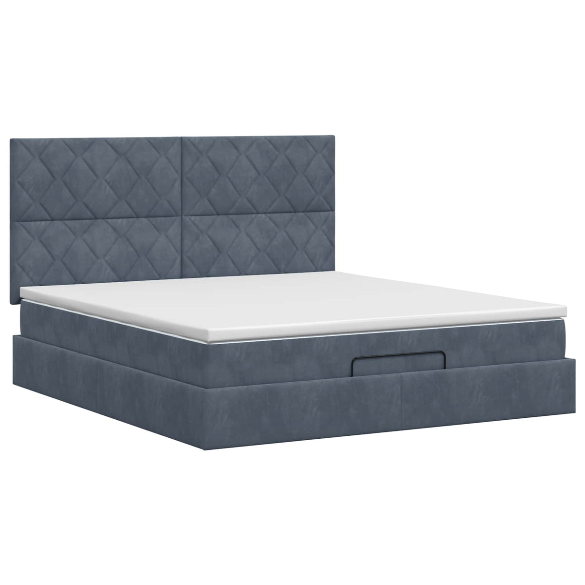 Lit ottoman avec matelas Gris foncé 140 x 190 cm Velours
