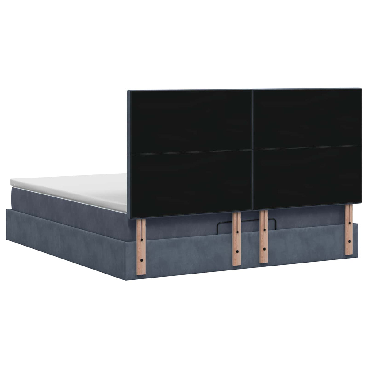 Lit ottoman avec matelas Gris foncé 140 x 190 cm Velours