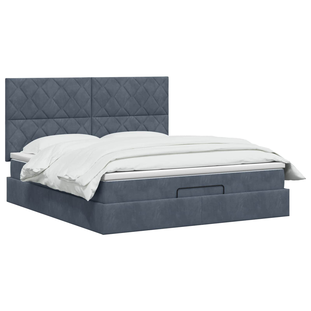 Lit ottoman avec matelas Gris foncé 140 x 190 cm Velours
