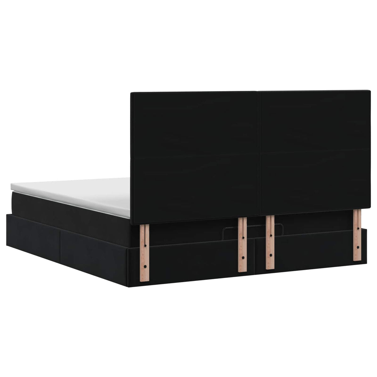 Lit ottoman avec matelas Noir 140 x 190 cm Velours