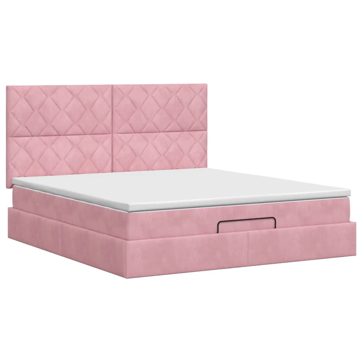 Lit ottoman avec matelas Rose 140 x 190 cm Velours - XIOS