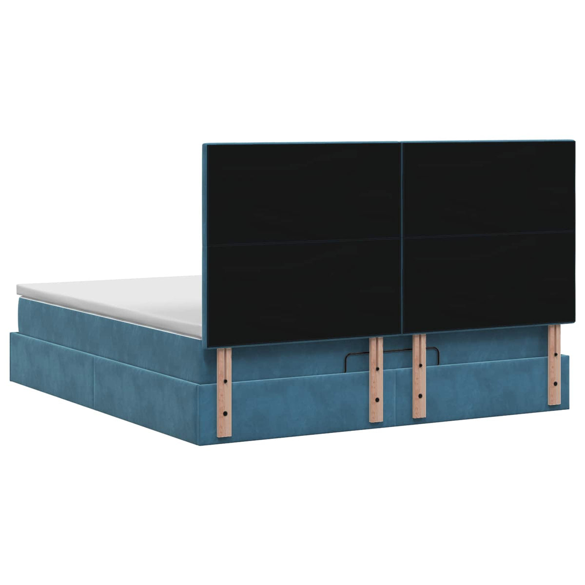 Lit ottoman avec matelas Bleu foncé 140 x 200 cm Velours