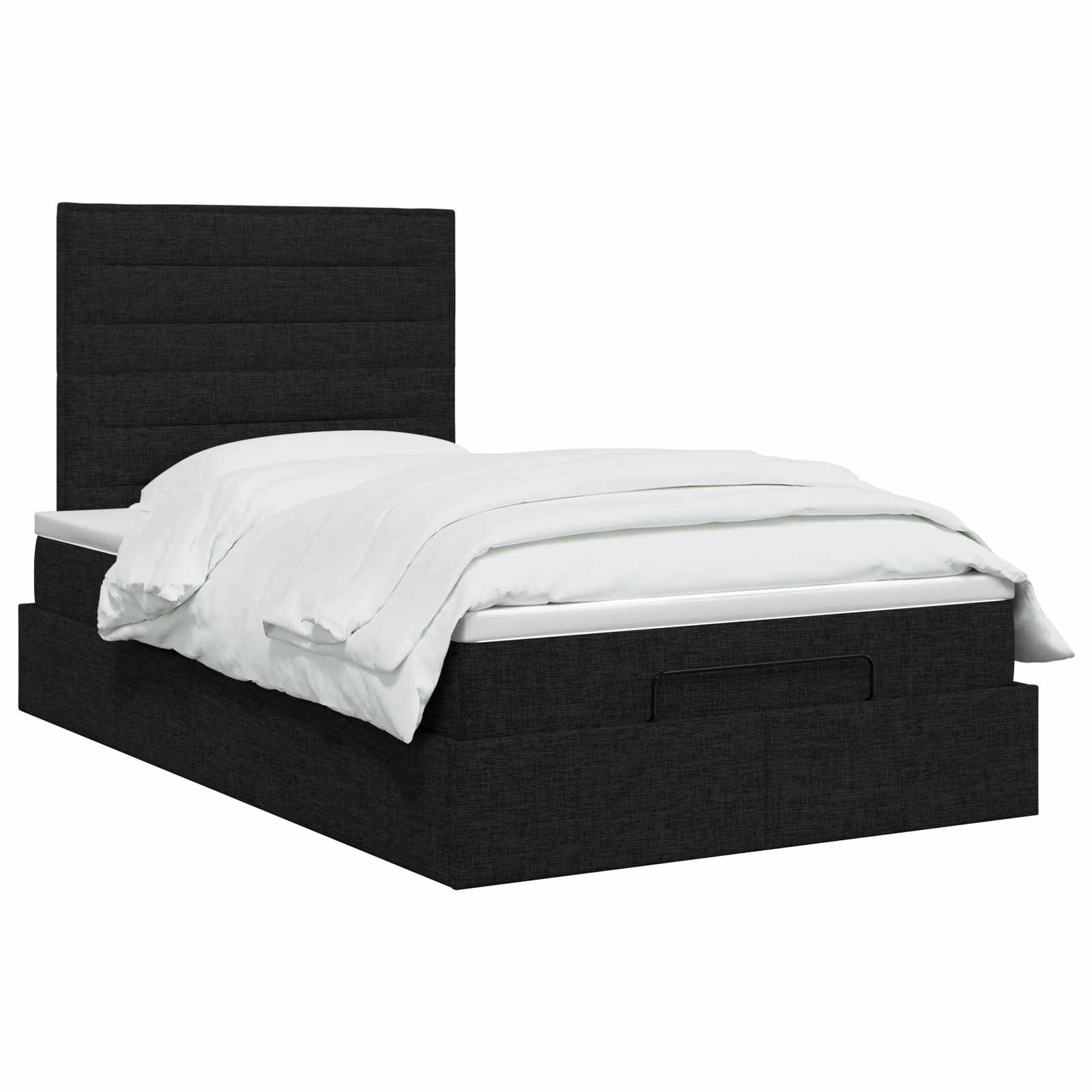 Lit coffre avec matelas et LED Noir 120 x 200 cm Tissu