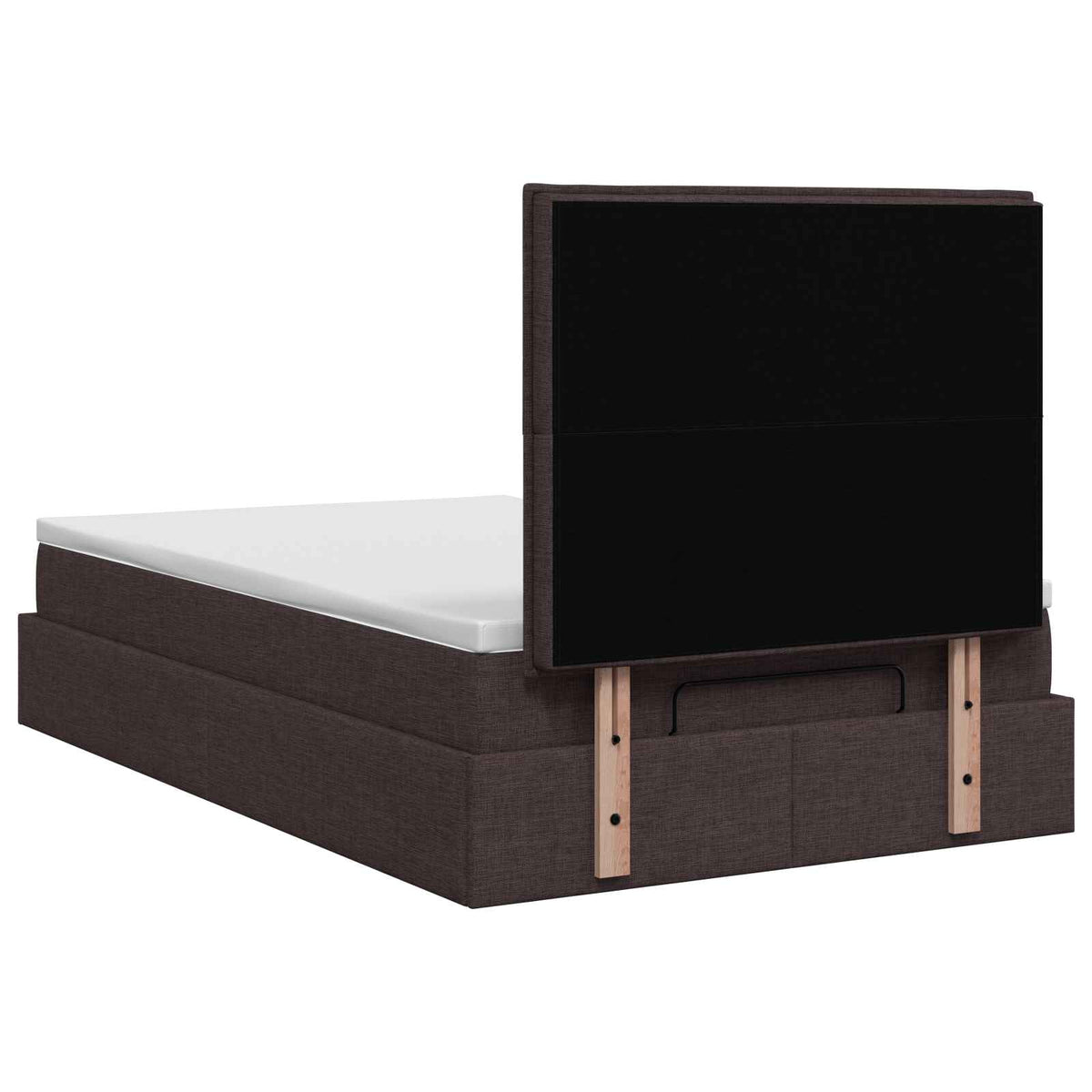 Lit coffre avec matelas et LED Marron foncé 120 x 200 cm Tissu