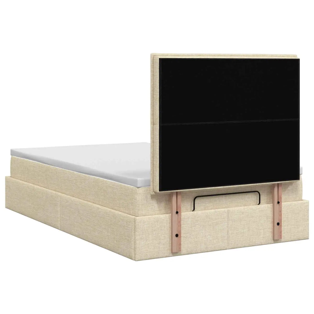Lit coffre avec matelas et LED Crème 120 x 200 cm Tissu - XIOS