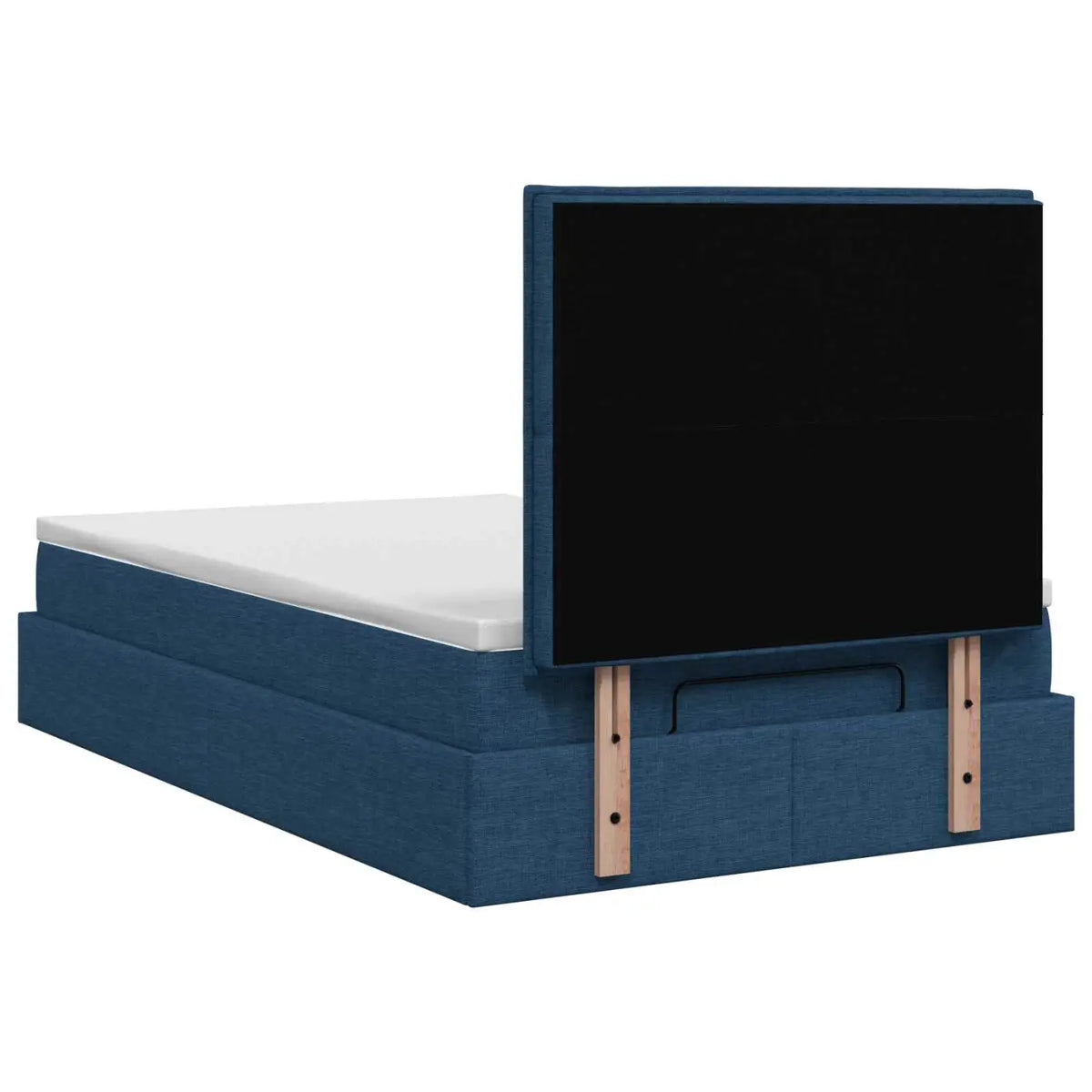 Lit coffre avec matelas et LED Bleu 120 x 200 cm Tissu - XIOS