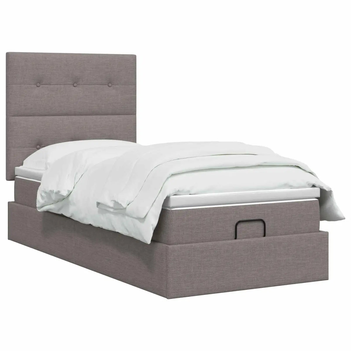 Lit coffre avec matelas et LED Taupe 90 x 190 cm Tissu - XIOS