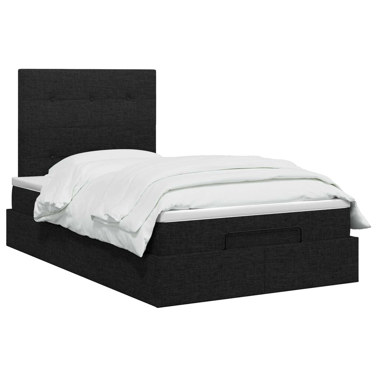 Lit coffre avec matelas et LED Noir 120 x 200 cm Tissu