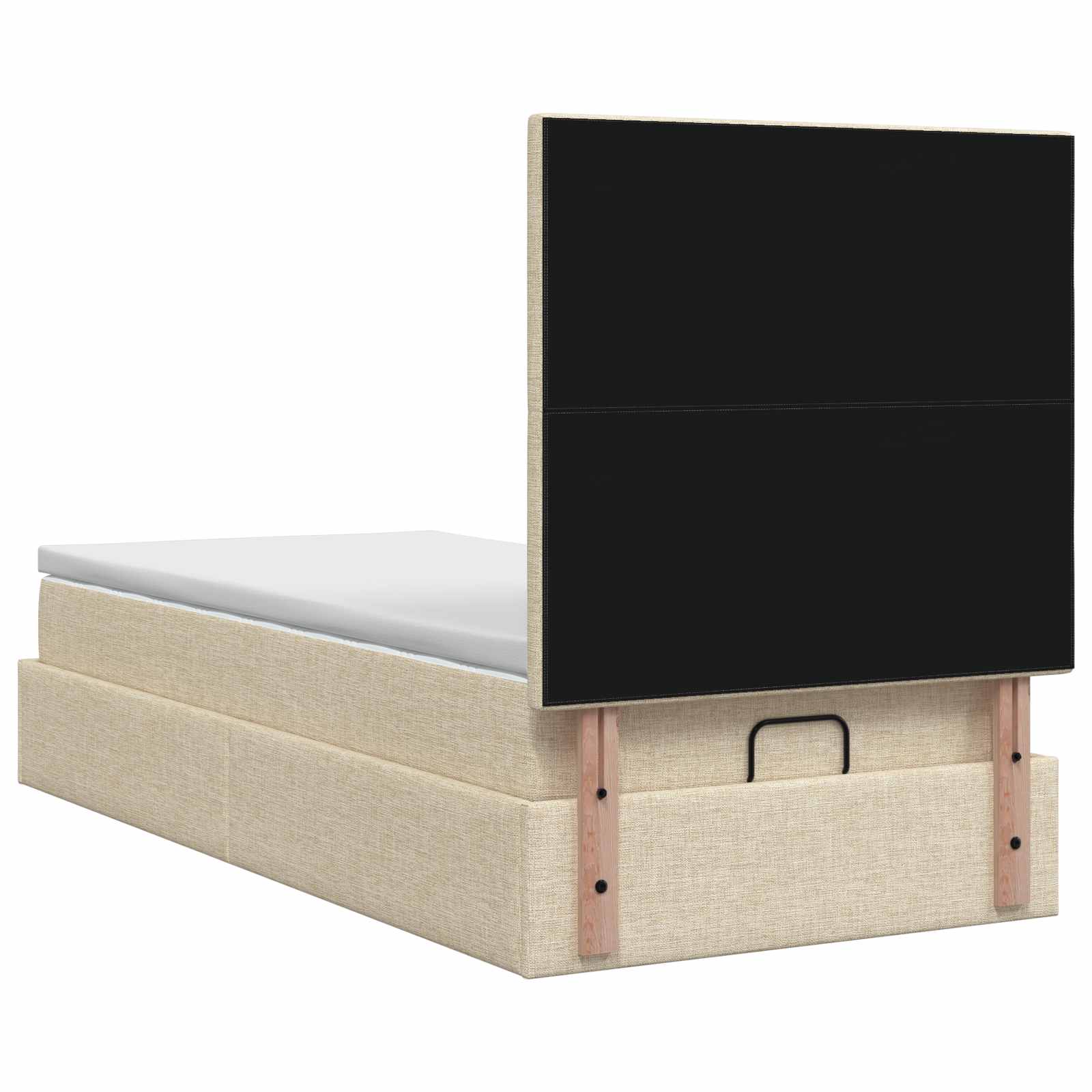 Lit coffre avec matelas et LED Crème 90 x 190 cm Tissu