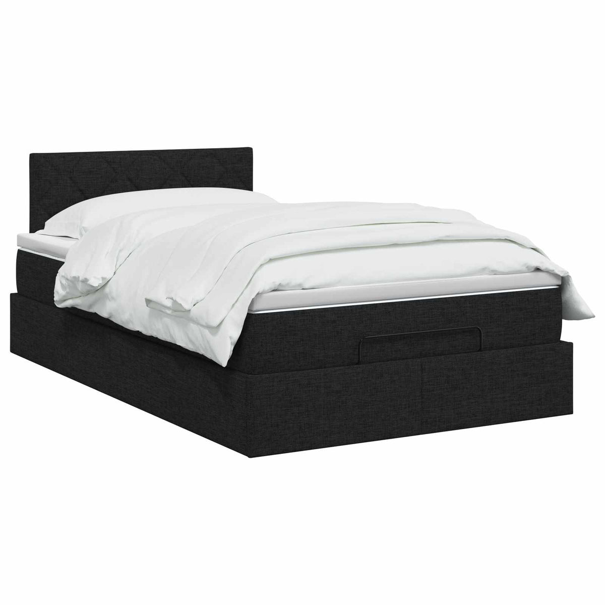 Lit coffre avec matelas et LED Noir 120 x 190 cm Tissu