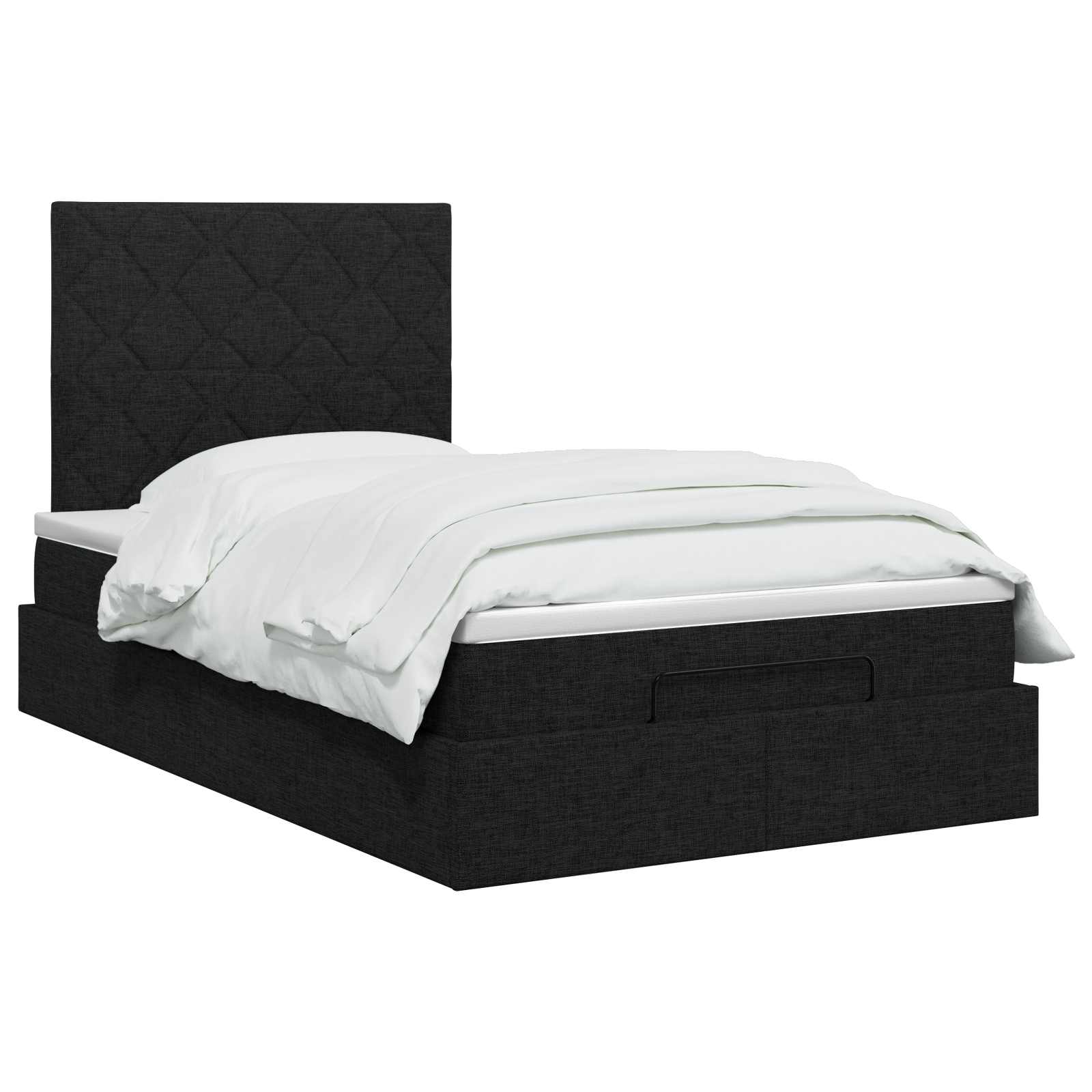 Lit coffre avec matelas et LED Noir 120 x 200 cm Tissu
