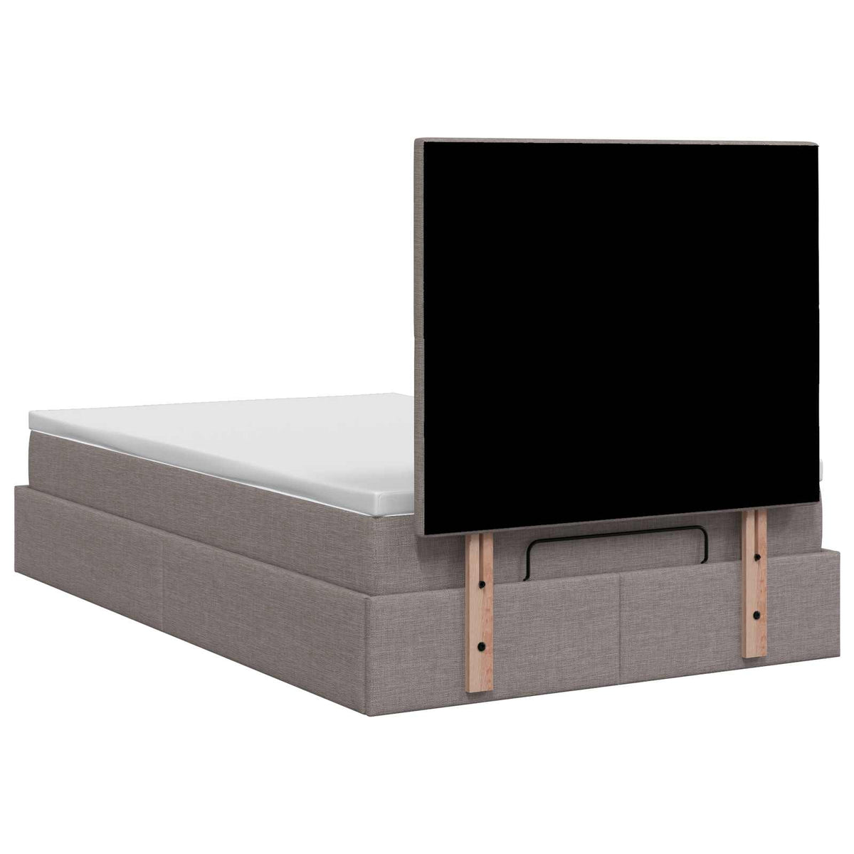 Lit coffre avec matelas et LED Taupe 120 x 200 cm Tissu