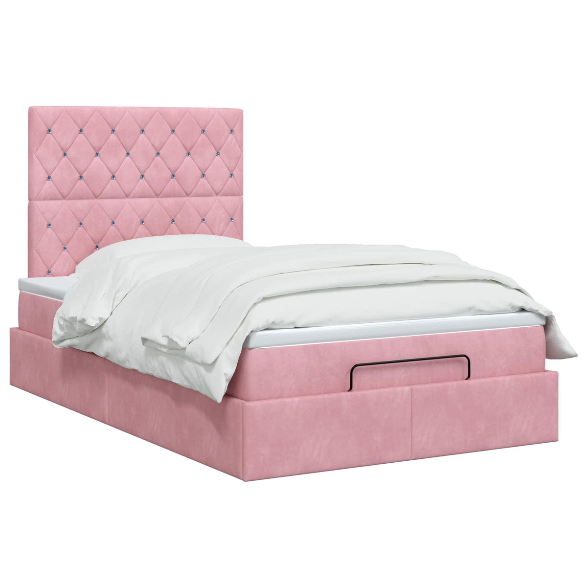 Lit coffre avec matelas et LED Rose 120 x 200 cm Velours