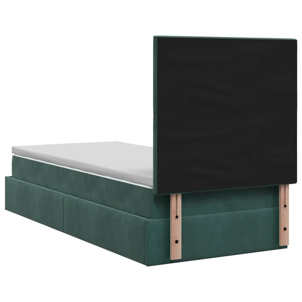 Lit coffre avec matelas et LED Vert foncé 90 x 200 cm Velours - XIOS
