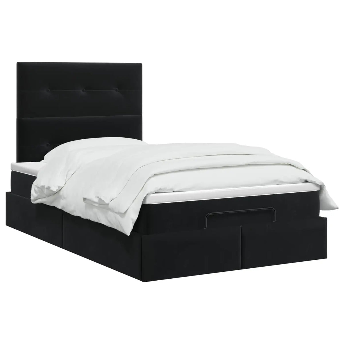 Lit coffre avec matelas et LED Noir 120 x 200 cm Velours - XIOS