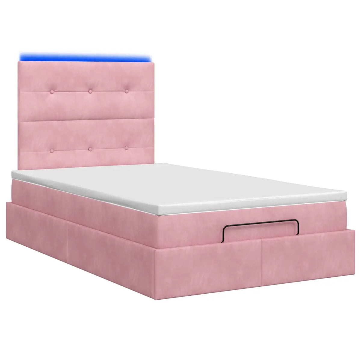 Lit coffre avec matelas et LED Rose 120 x 200 cm Velours - XIOS