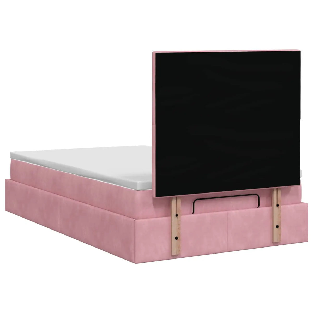 Lit coffre avec matelas et LED Rose 120 x 200 cm Velours - XIOS
