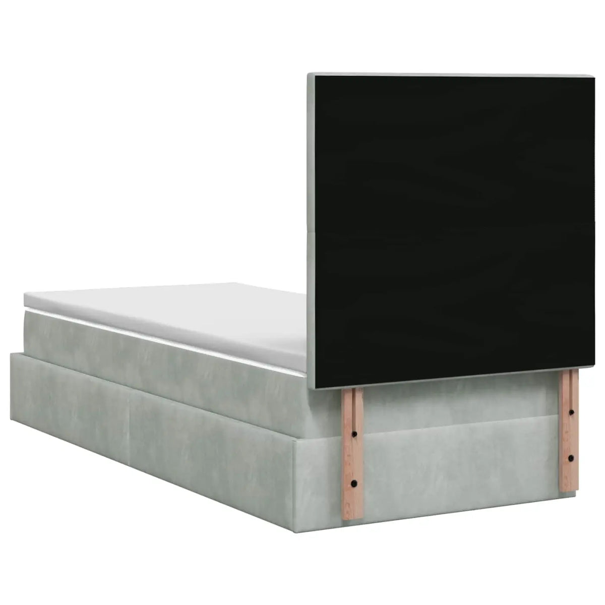 Lit coffre avec matelas et LED Gris clair 80 x 200 cm Velours - XIOS
